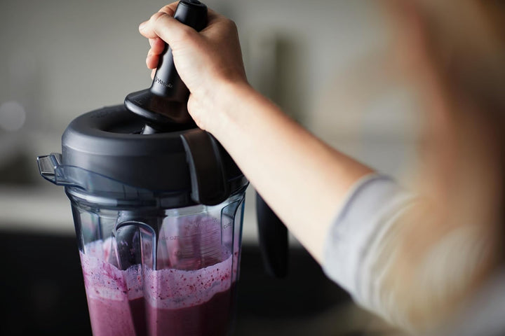 Vitamix Flacher Tamper für Vitamix-Behälter mit niedrigem Profil, 1,8 l und 1,1 l Schwarz, Schwarz