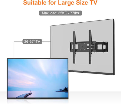 GRIFEMA TV Wandhalterung Fernseher Halterung für 26-65 Zoll, Schwenkbar Neigbar Ausziehbar Universal