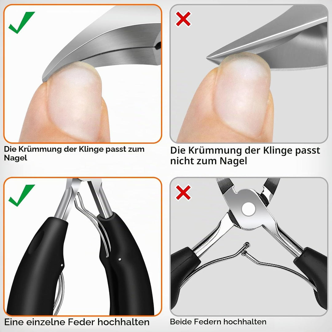 Profi Nagelknipser für Fussnägel, DRMODE Gross Zehennagelknipser für Senioren Dicke Näge mit Breiter