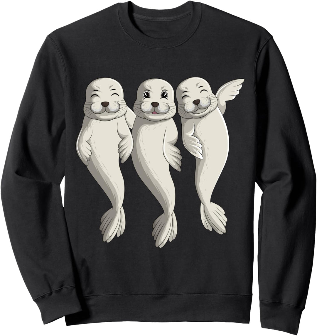 Robbe Seelöwe Seehund Robben Kinder Damen Mädchen Jungen Sweatshirt