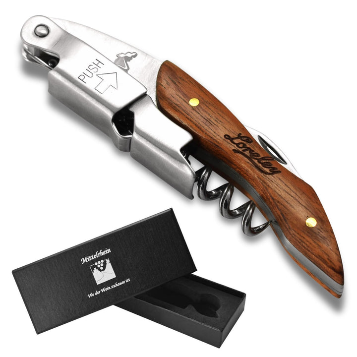 LORELEY® MITTELRHEIN Germany Premium Kellnermesser | Korkenzieher | Weinöffner | Flaschenöffner aus