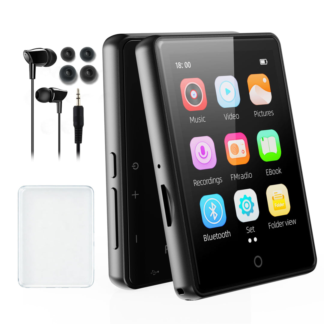 64GB MP3 Player Bluetooth 5.3, tragbarer Touchscreen Music mp3-Player für Kinder mit Lautsprecher, S