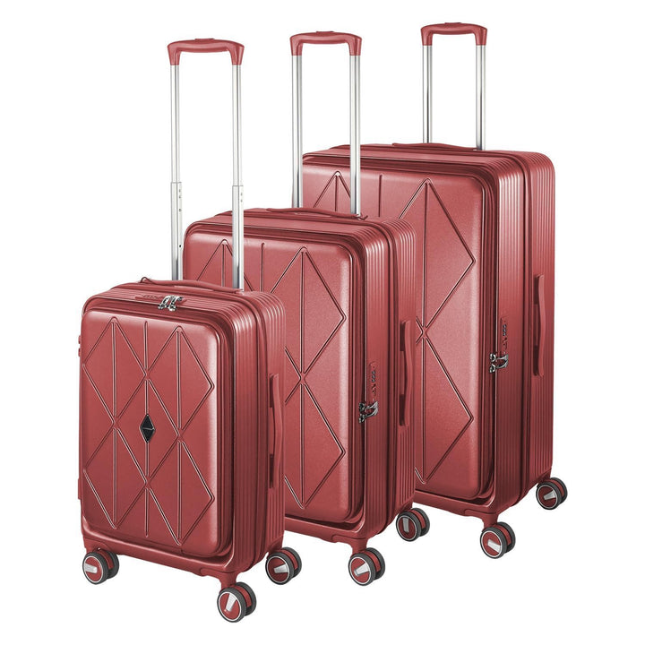 Polycarbonat Hartschalenkoffer Set 3-teilig, Spezielles Frontöffnungssystem mit Organizer-Fach, Erwe