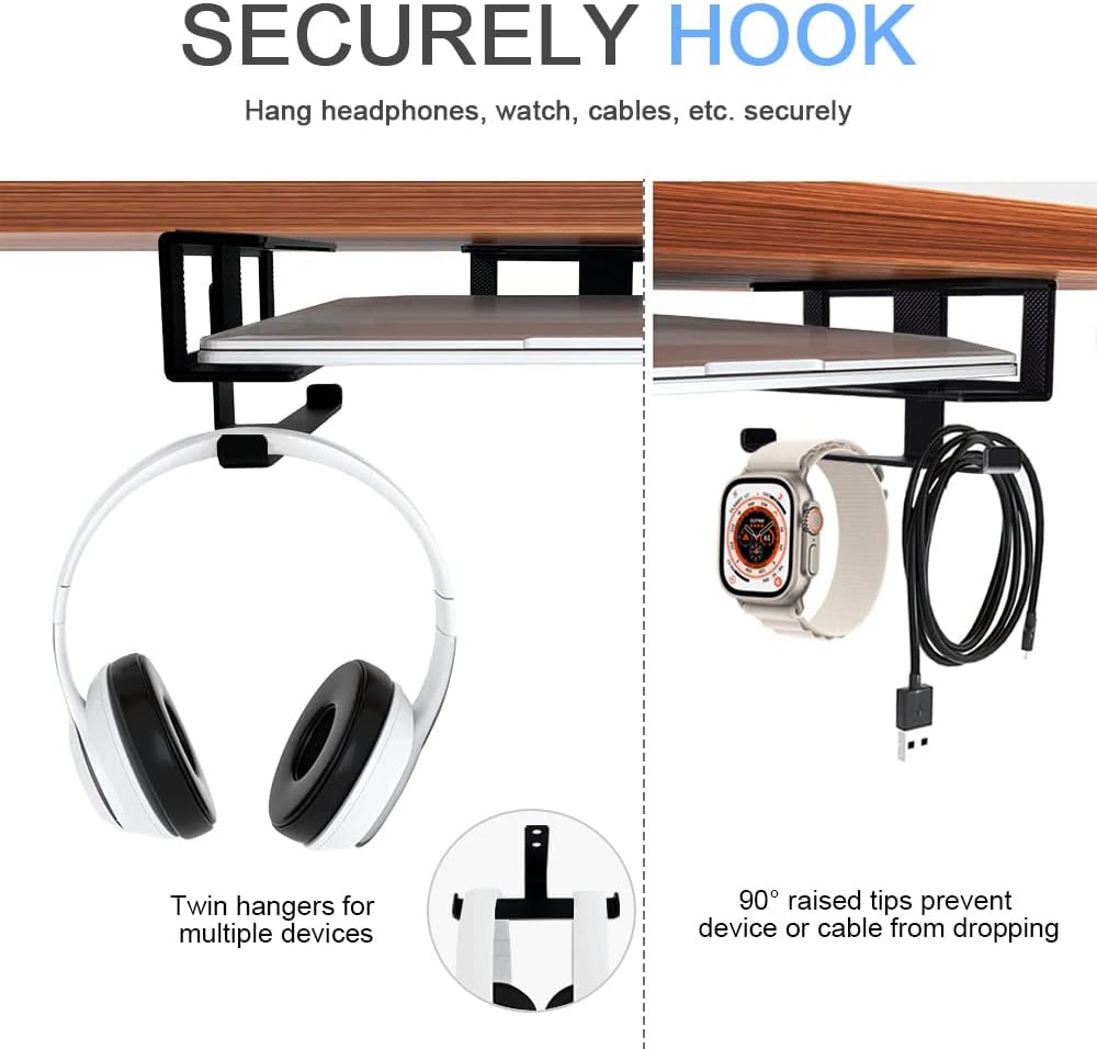Aluminium Untertisch Halterung Regal Halter Ständer für Laptop, Mac mini, MacBook Air/Pro mit Klebst
