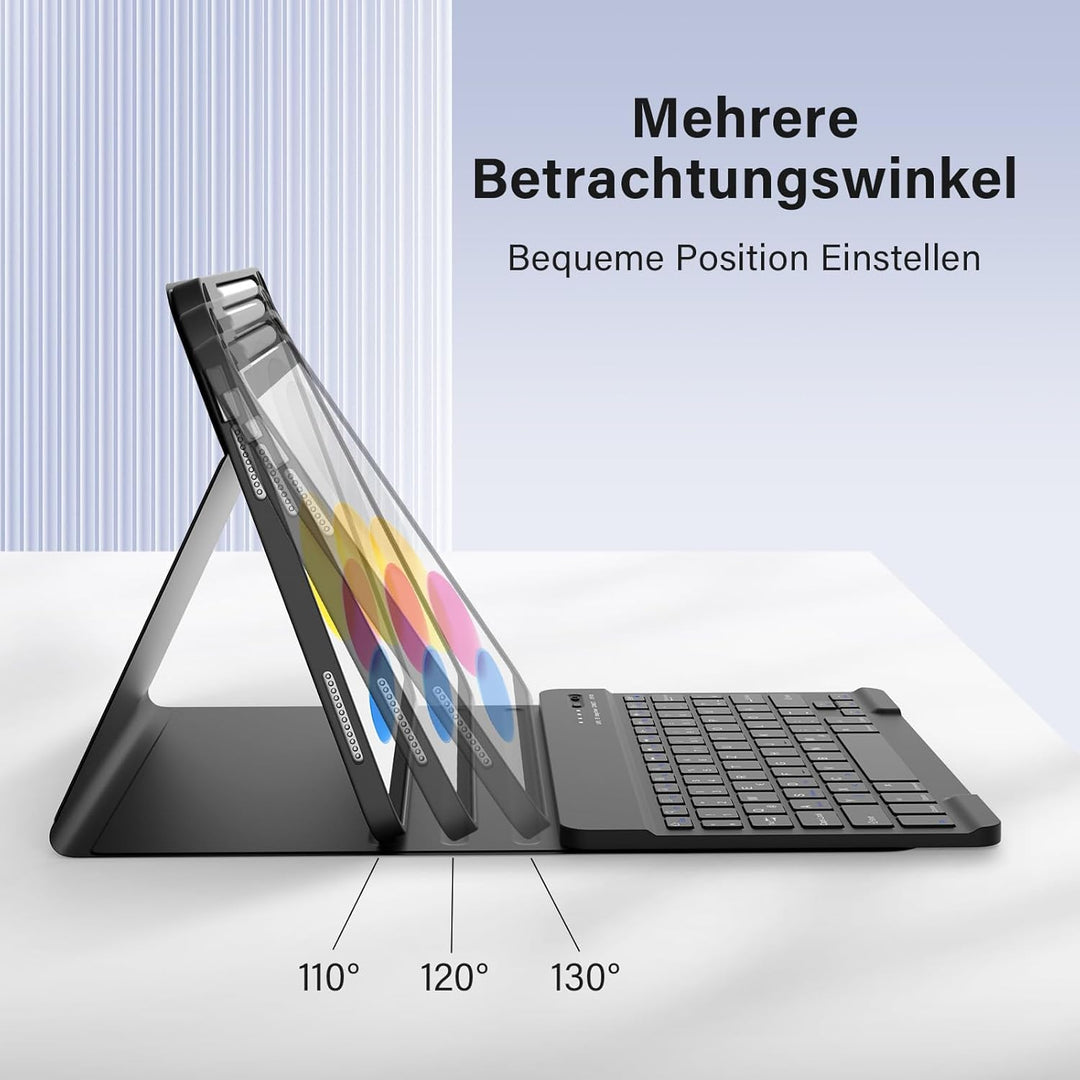 CC Store Hülle mit Tastatur für iPad A16 11 Generation 2025/10 Generation 2022 (11/10.9 Zoll), Magne