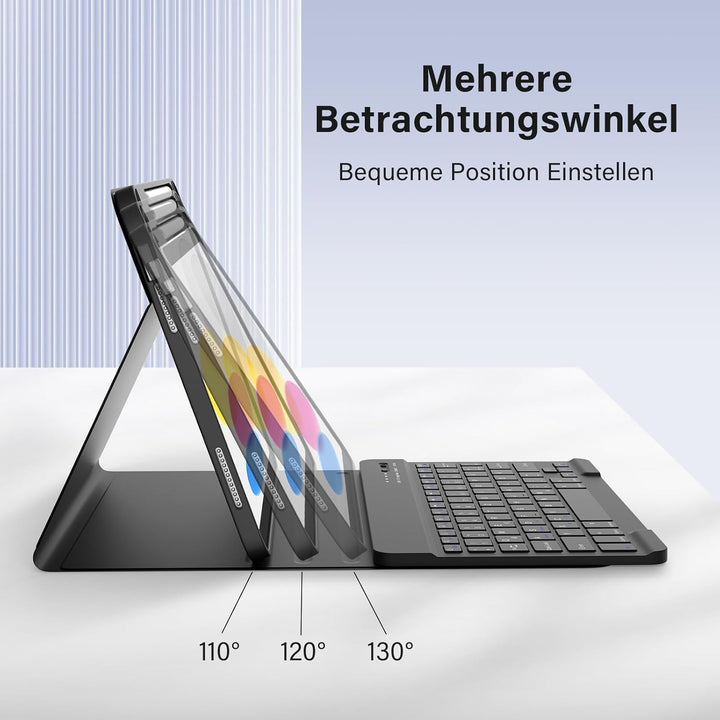 CC Store Hülle mit Tastatur für iPad A16 11 Generation 2025/10 Generation 2022 (11/10.9 Zoll), Magne