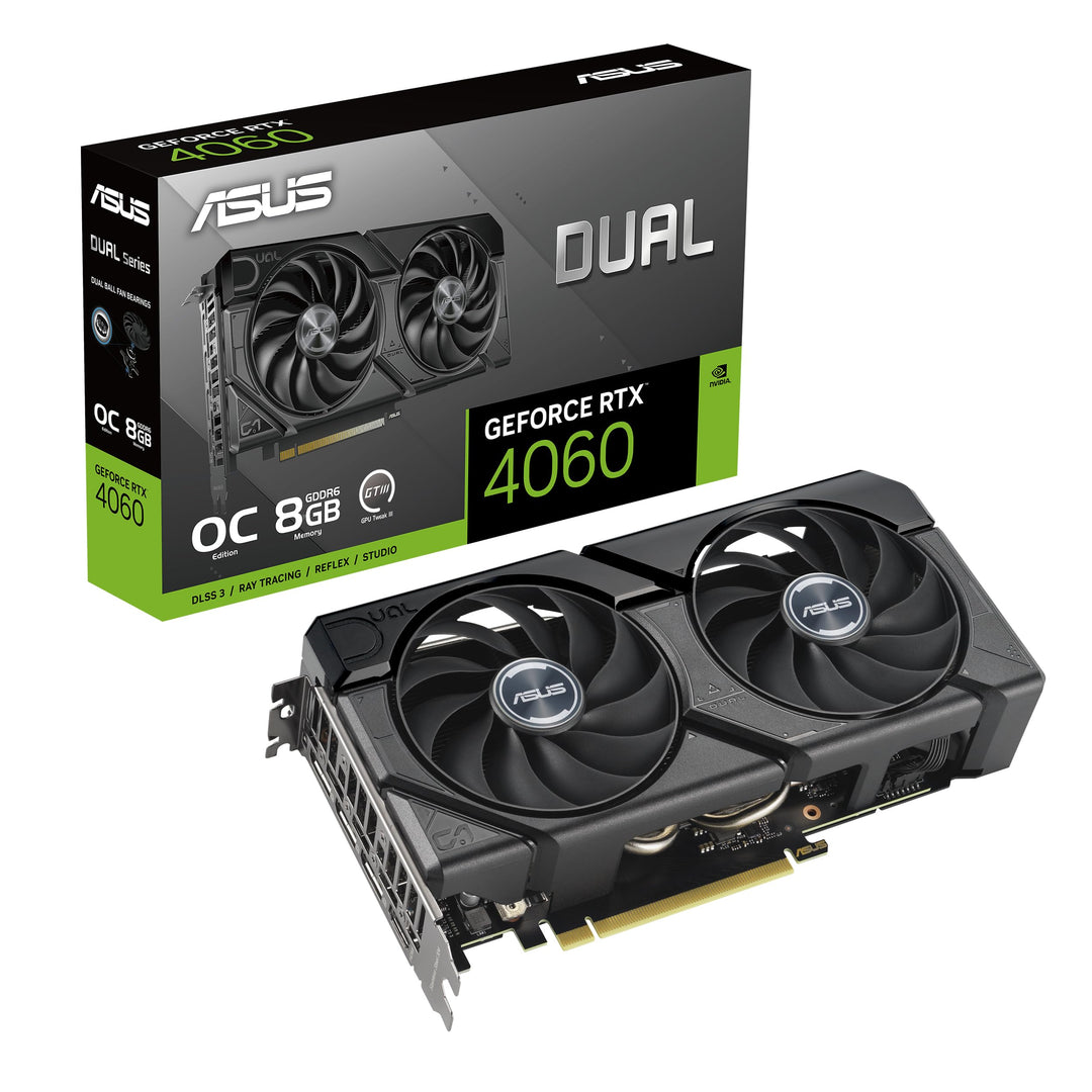ASUS Dual GeForce RTX 4060 EVO OC Edition 8GB GDDR6 (PCIe 4.0, 8GB GDDR6, DLSS 3, HDMI 2.1a, Display