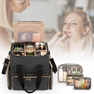 Luxja Kulturbeutel zum Tragen, Kulturtasche für Damen & Männer, Kosmetiktasche für Make up, Make Up