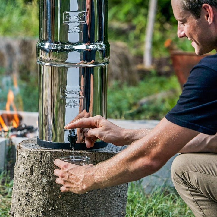 Berkey BK4X2-BB Big Berkey Stainless Steel Water Filtration System with 2 Black Filter Elements by