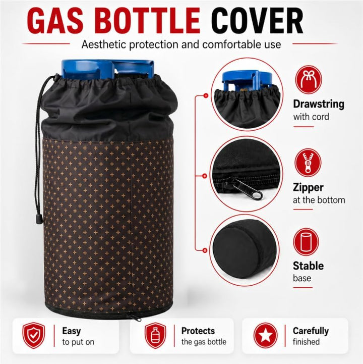 Gasflaschen Abdeckung 11 kg für Grill und Camping Gasflaschenhülle mit Kordelzug Reissverschluss sta