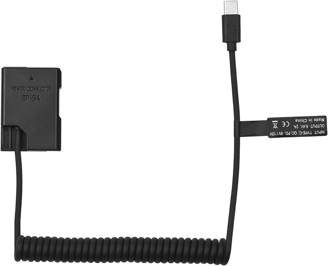 Andoer EN-EL14 Dummy Battery USB-C Coupler Adapter Dummy Battery Coupler mit USB Typ-C Feder Stromka