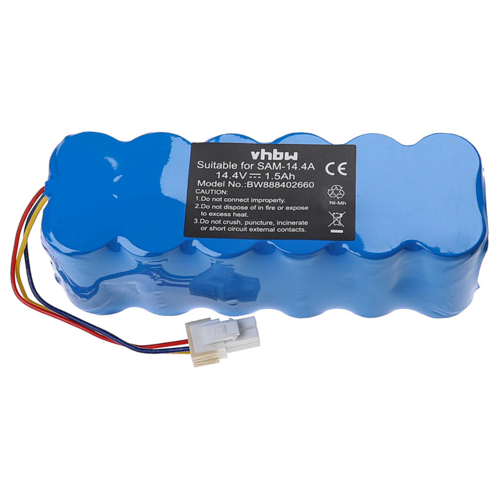 vhbw 1x Akku Ersatz für Samsung DJ96-00113A für Saugroboter (1500 mAh, 14,4 V, NiMH)