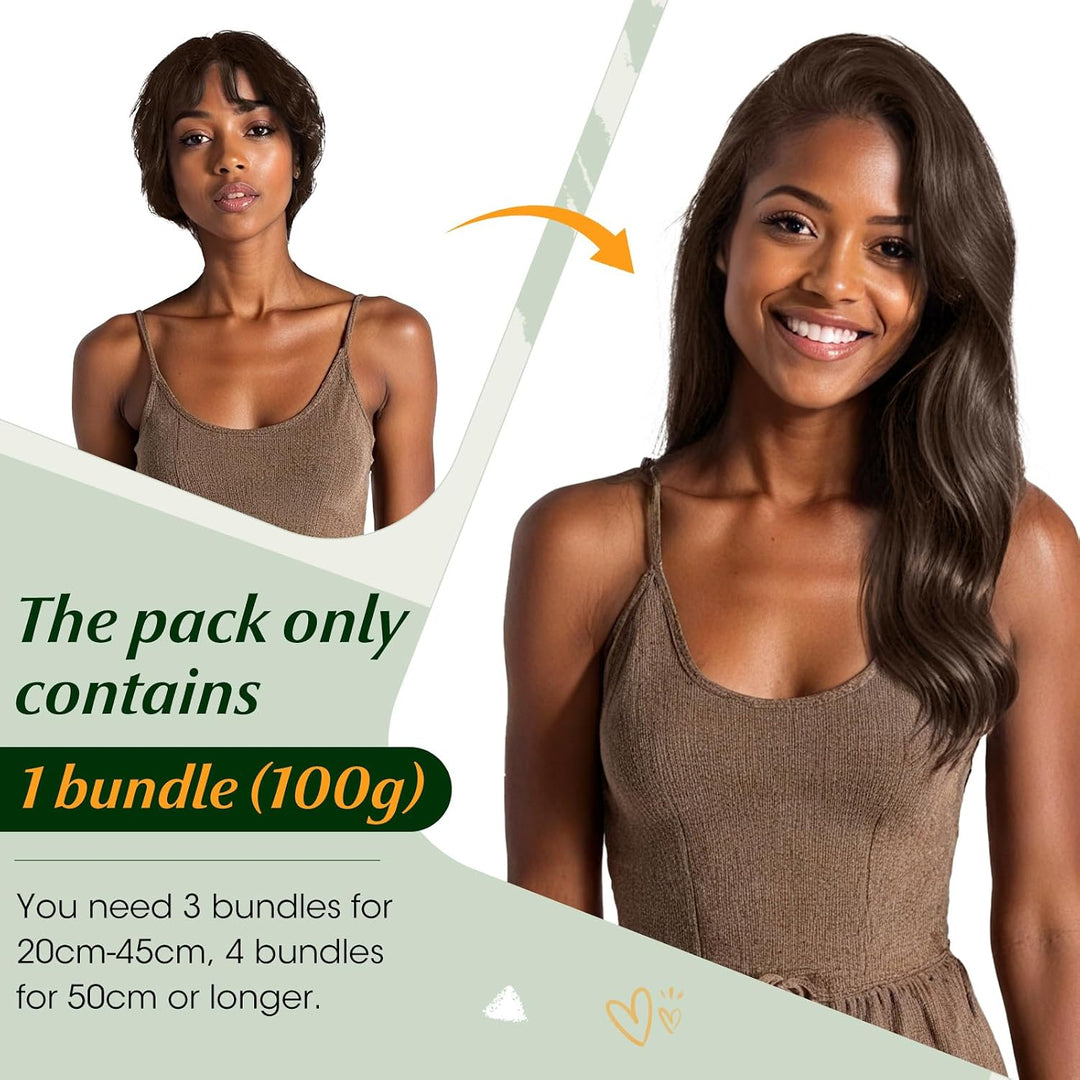 Elailite Haartressen Echthaar Sew in Bündel Hair Extensions Tressen Haarverlängerungen Brasilianisch