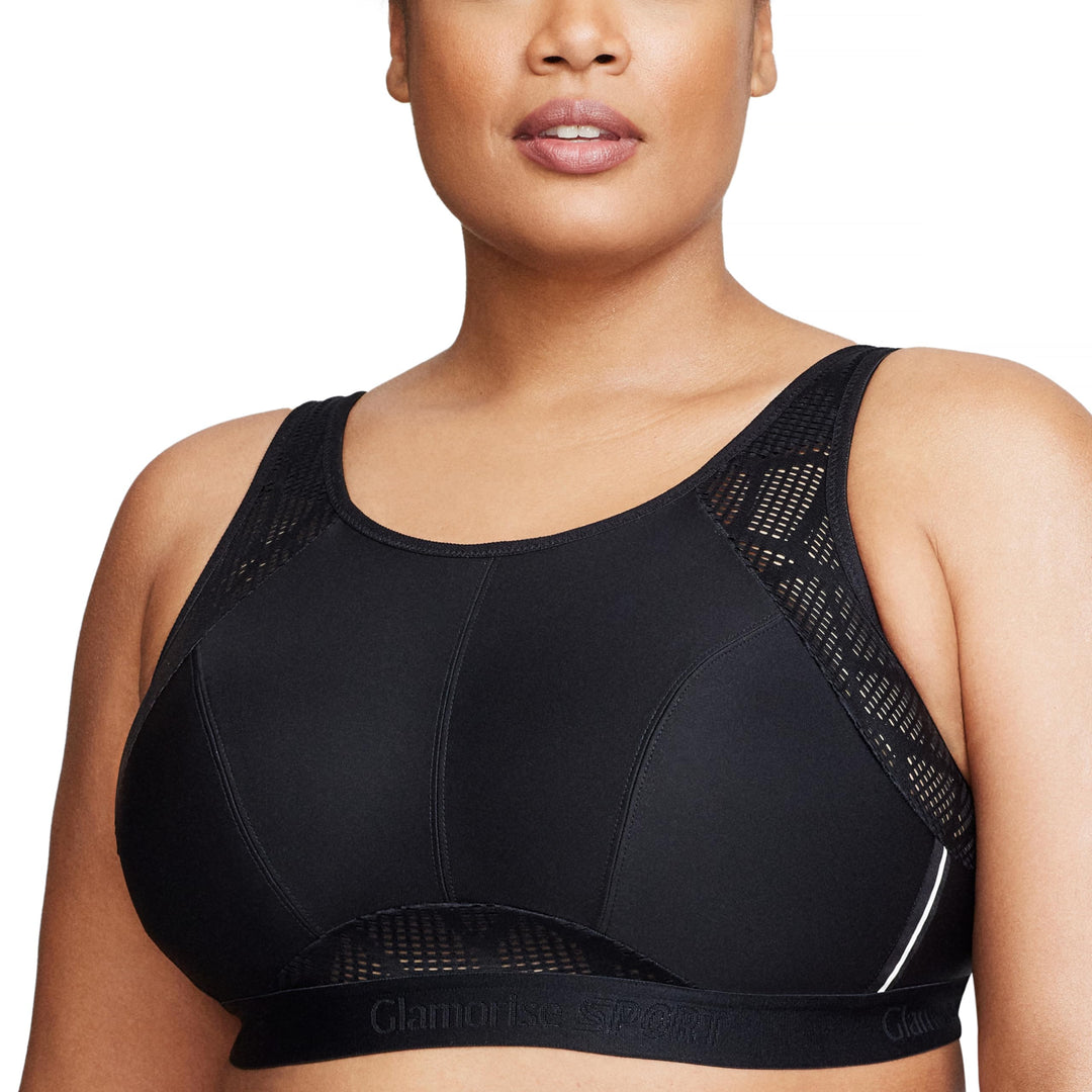 Glamorise Damen Sports Bra 95F Schwarz, 95F Schwarz