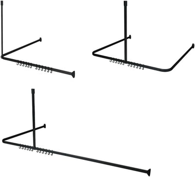 Sealskin Komplett-Set Easy Roll Duschvorhangstange, Farbe: Schwarz, Duschvorhanghalterung zur indivi