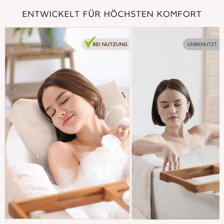 Ergonomisches Badewannenkissen | Premium Wellness Badekissen 3D-Mesh | Schnelltrocknendes Badewannen