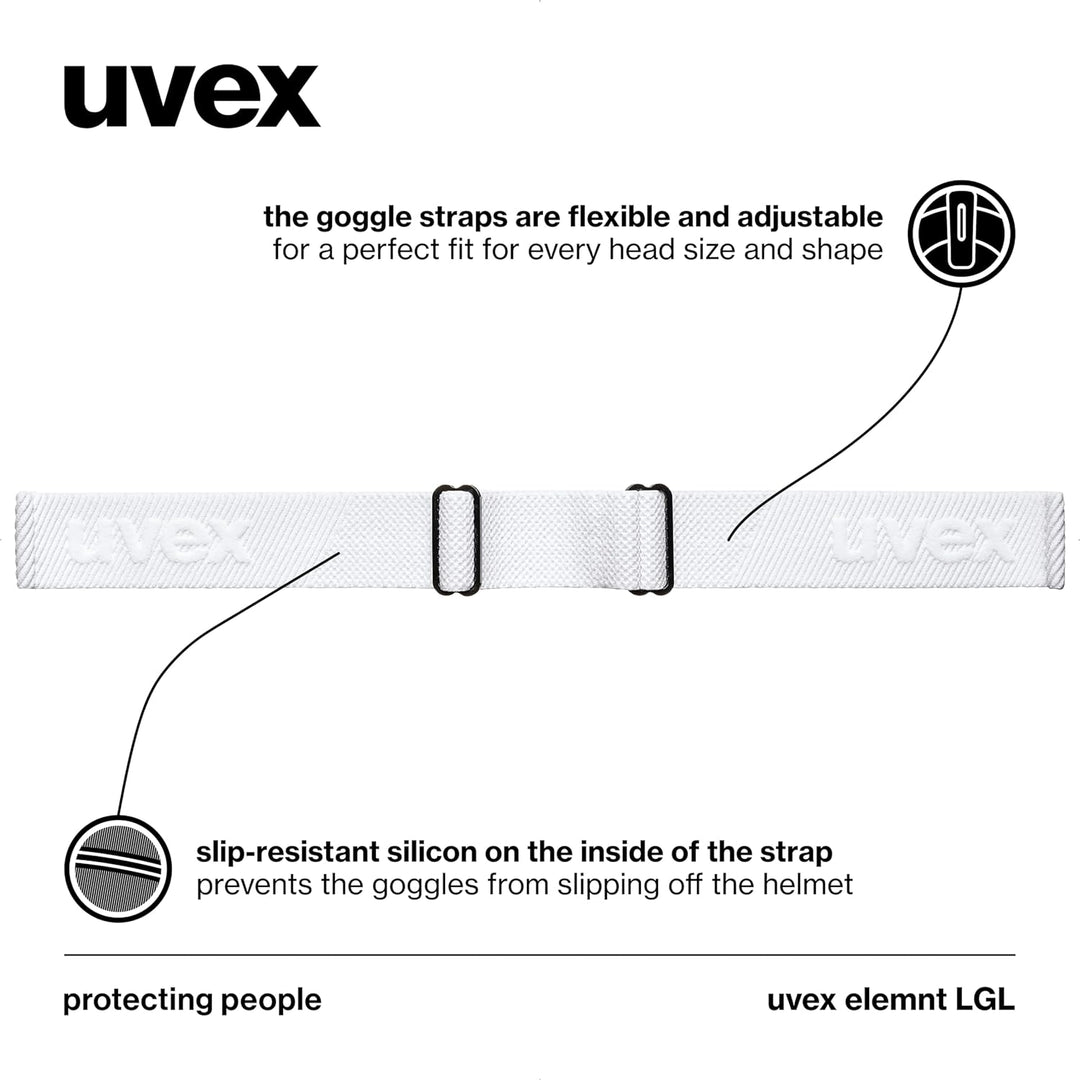 Uvex Unisex Elemnt Lgl Skibrille (1er Pack) Einheitsgrösse white/lasergold lite-clear, Einheitsgröss