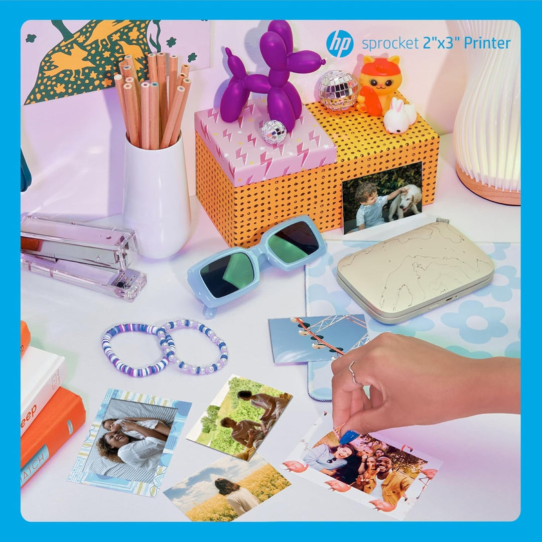 HP , Farbig , Sprocket Select Tragbarer Sofortbilddrucker mit 2,3 x 3,4 Zoll (Weiss) Zink-Papierbünd