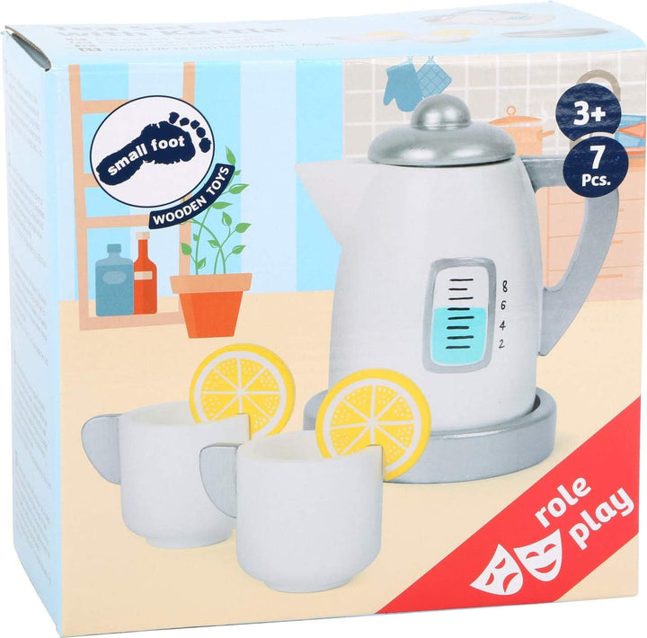 small Foot Tee-Set mit Wasserkocher Kinderküche aus Holz, Rollenspielzeug für Kinder ab 3 Jahren, 11