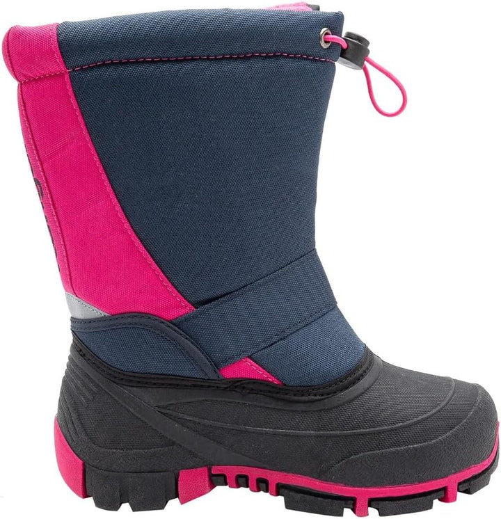 KangaROOS Unisex Kinder Kanga-Bean Ii Schneestiefel 34 EU Blau Dark Navy Daisy Pink 4204, 34 EU Blau