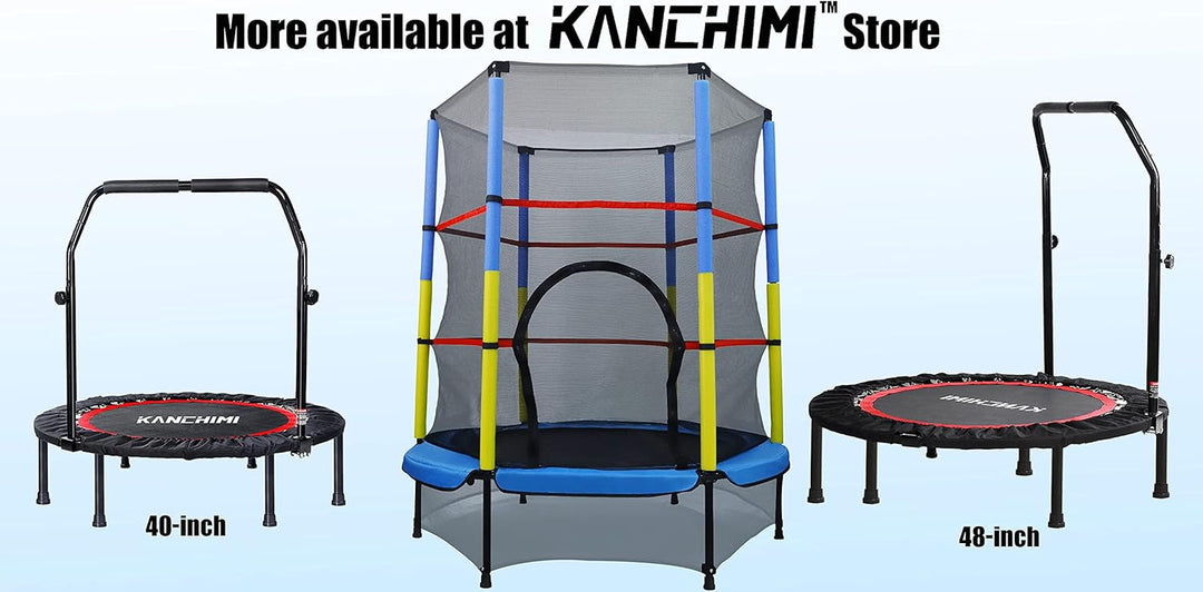 Kanchimi Faltbar Mini Fitness Indoor Exercise Workout Rebounder Sport Trampolin mit Griff, 8 Blau