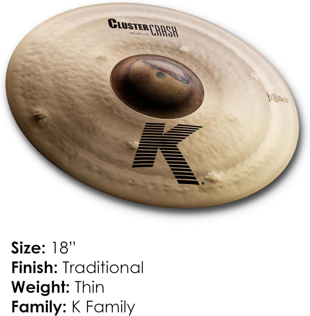 Zildjian K Custom Series - 18" Cluster Crash Cymbal, 18"