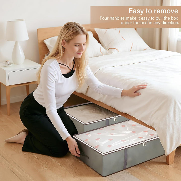 4 Stück 90L Unterbett Aufbewahrungsbox,Unterbettkommode Aufbewahrungstasche,unterbettkommode,mit Dec