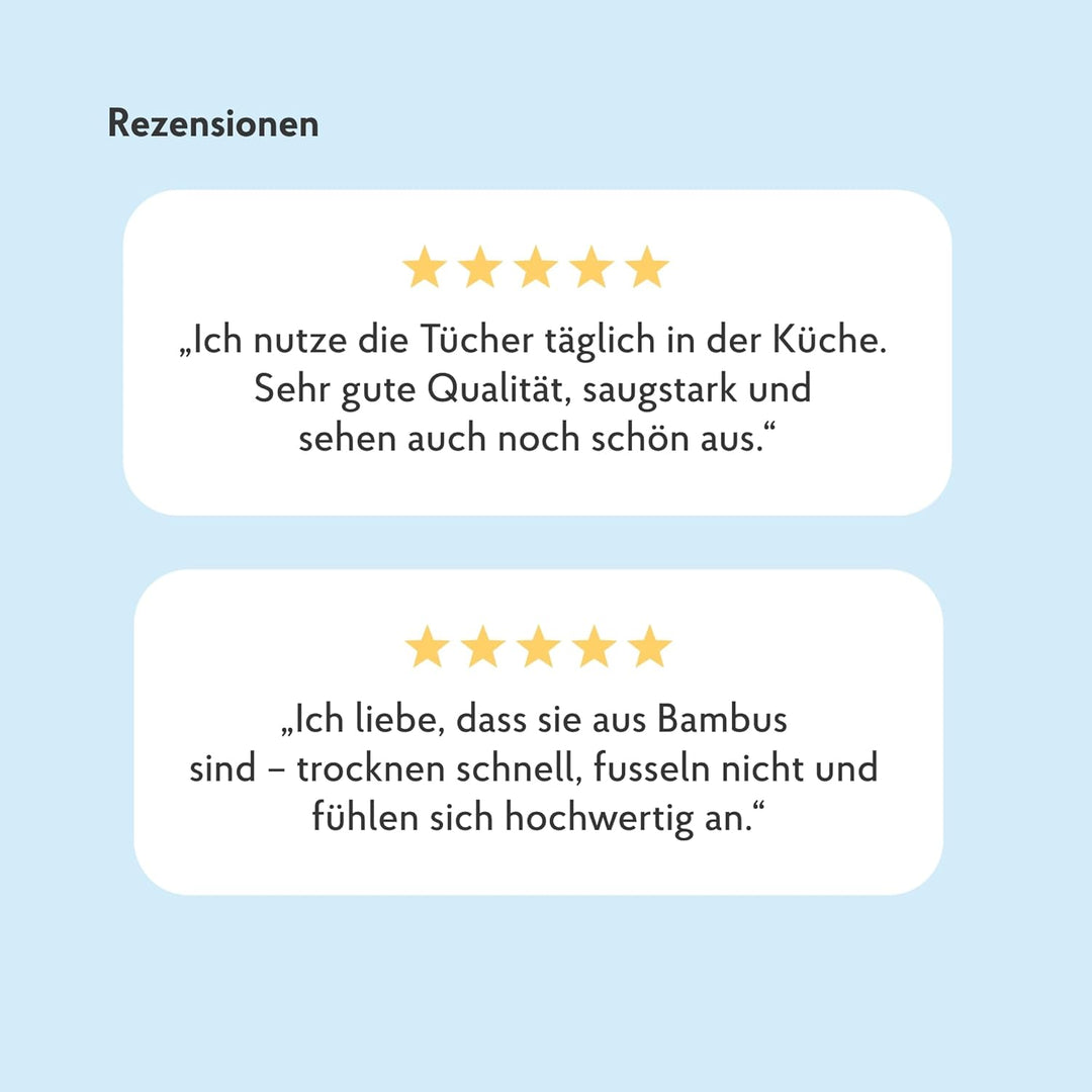HAKA Bambus Baumwolltücher, saugfähige Reinigungstücher, Kratz- &amp; fusselfrei, für Hochglanzoberfläch