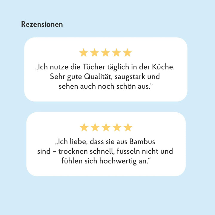 HAKA Bambus Baumwolltücher, saugfähige Reinigungstücher, Kratz- &amp; fusselfrei, für Hochglanzoberfläch