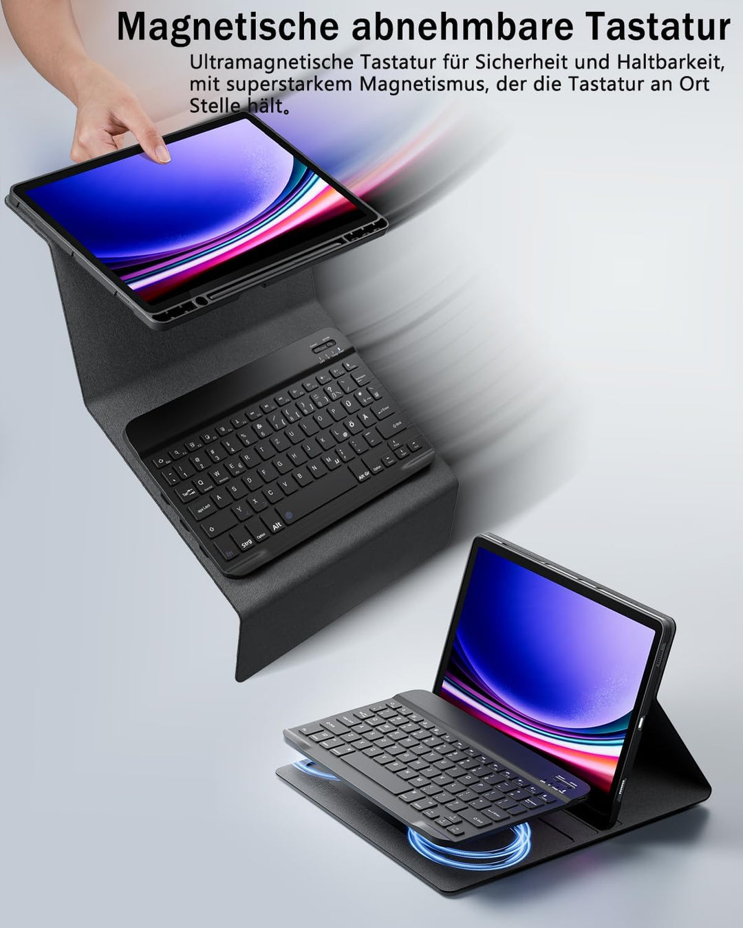 für iPad Pro 11 Zoll (4, 3, 2, 1 Generation-2022/2021/2020/2018) Hülle mit kabellose Bluetooth Deuts