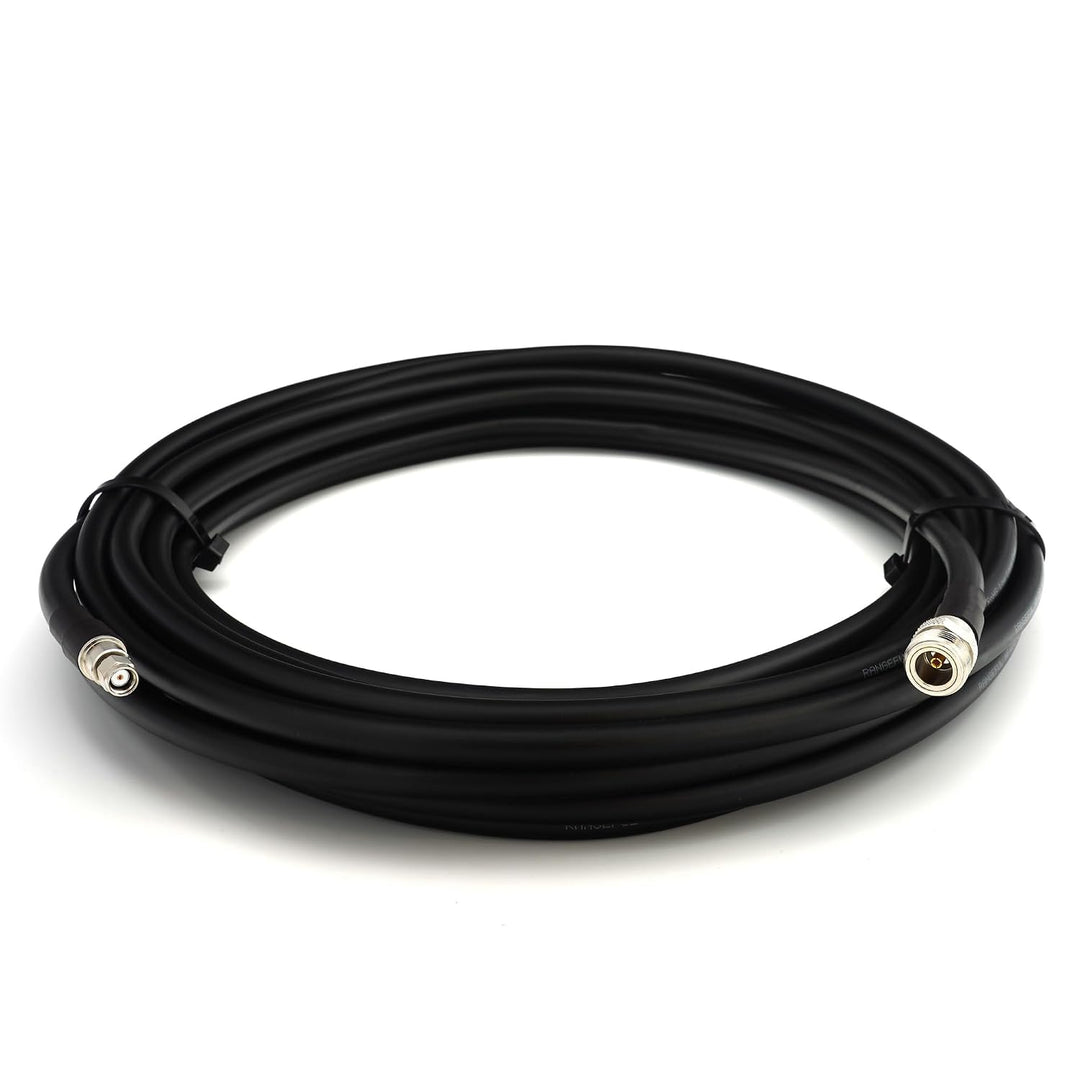12m RP-SMA Stecker auf N Buchse Koaxialkabel — Vollkupfer HF400 Flexibles Verlängerungskoax 50 Ohm (