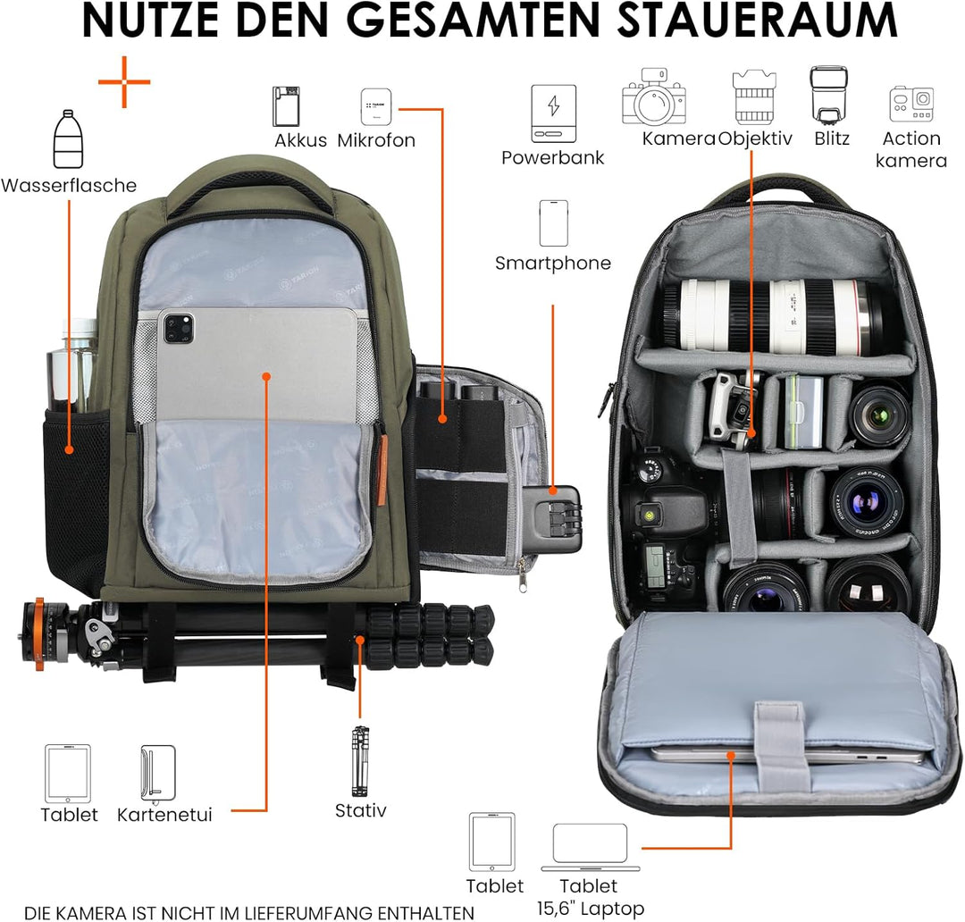 TARION Kamerarucksack Spiegelreflex Fotorucksack Wasserdicht Leicht und Kompakt Klein DSLR Rucksack