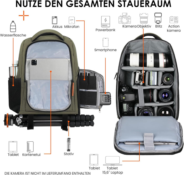 TARION Kamerarucksack Spiegelreflex Fotorucksack Wasserdicht Leicht und Kompakt Klein DSLR Rucksack