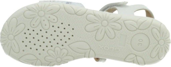 Geox Mädchen J Haiti Girl Sandal, Off White Multicolor