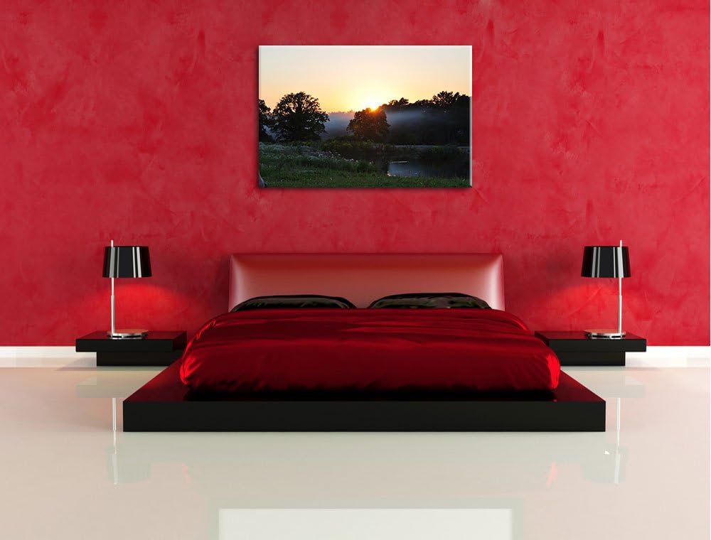 Pixxprint britische Landschaft auf Leinwand, XXL riesige Bilder fertig gerahmt mit Keilrahmen, Kunst