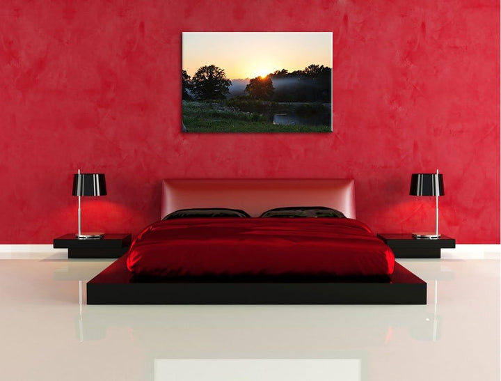 Pixxprint britische Landschaft auf Leinwand, XXL riesige Bilder fertig gerahmt mit Keilrahmen, Kunst