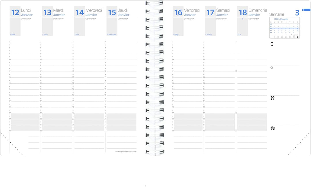 Quo Vadis - Kollektion: Time & Life Time & Life Medium mit Gummizug – Kalender – Wochenansicht – For