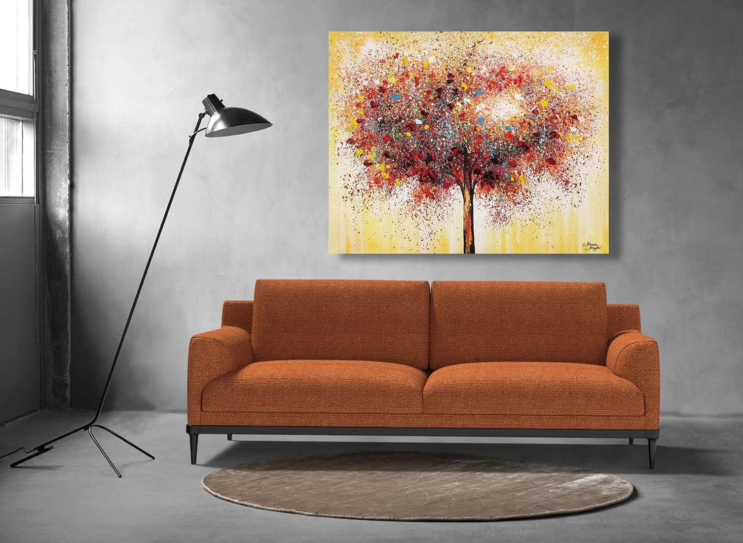 Monica Mirafiori I 100% HANDGEMALT I Gemälde Tree of the Year 90x60cm | Gemälde Handgemalt | Acrylge