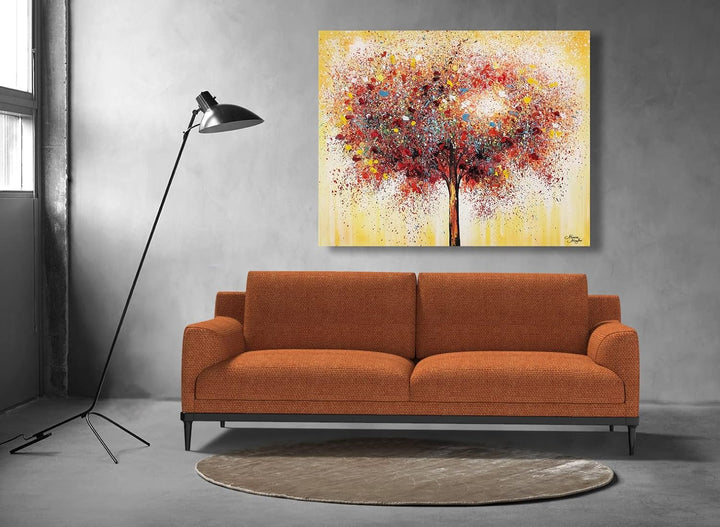 Monica Mirafiori I 100% HANDGEMALT I Gemälde Tree of the Year 90x60cm | Gemälde Handgemalt | Acrylge