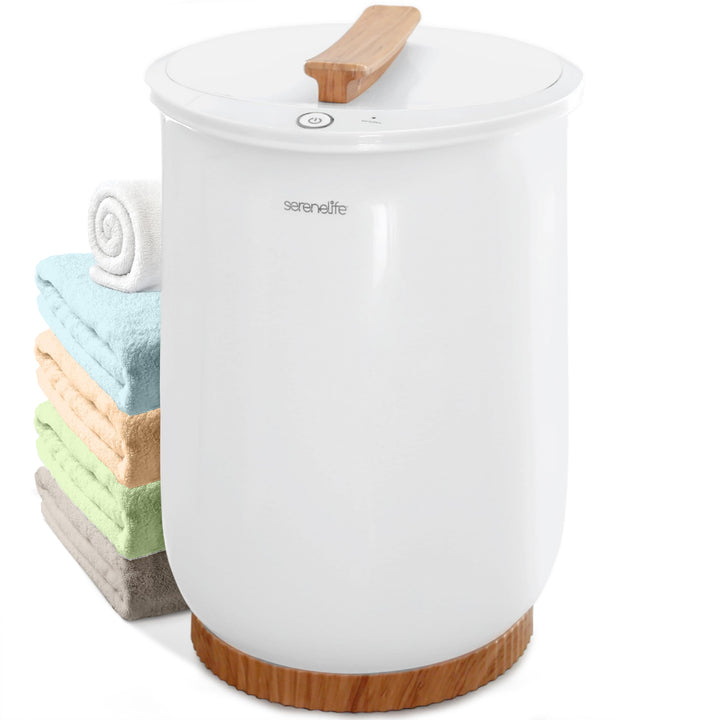 SereneLife Eimer Handtuchwärmer Elektrisch – Towel Warmer – Wellness Handtuch Wärmegerät 20L in Weis