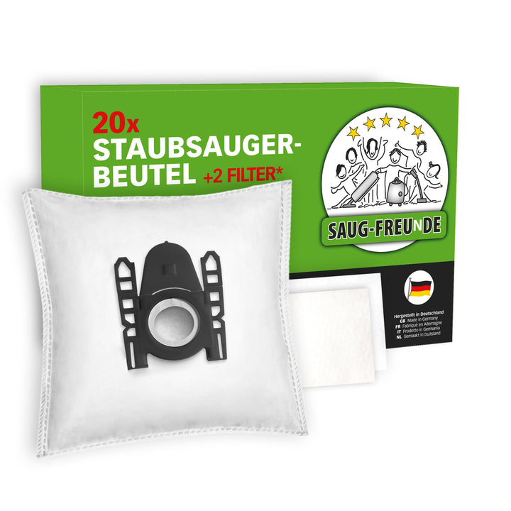 SAUG-FREUnDE | 20 Staubsaugerbeutel für BOSCH Serie 6, BGB6MPOW, BGB6PET2, BGB6SIL1, BGB6X300, BGB6X