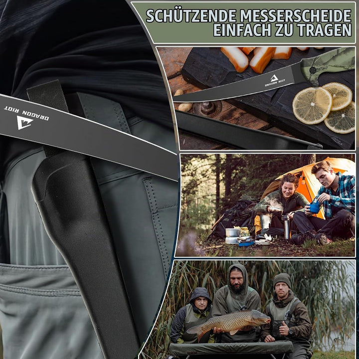DRAGON RIOT Filetiermesser Fisch 15CM, Edelstahl Fischmesser mit Anti-Rutsch-Griff, Scharfes Küchenm