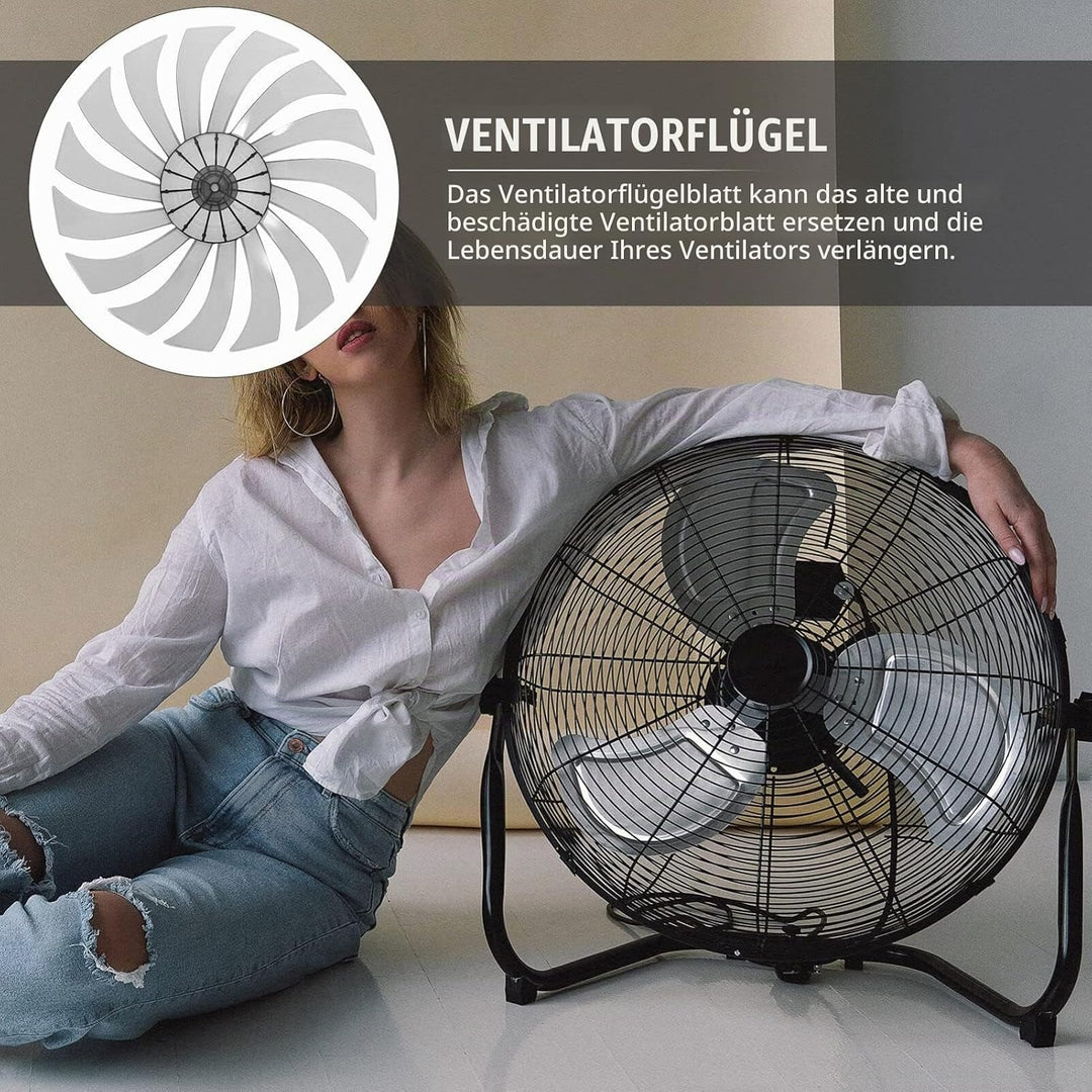 DOITOOL 14-Zoll-Lüfterblätter Ersatz Universelles Plastik 15 Blätter Lüfterblätter Elektrische Lüfte