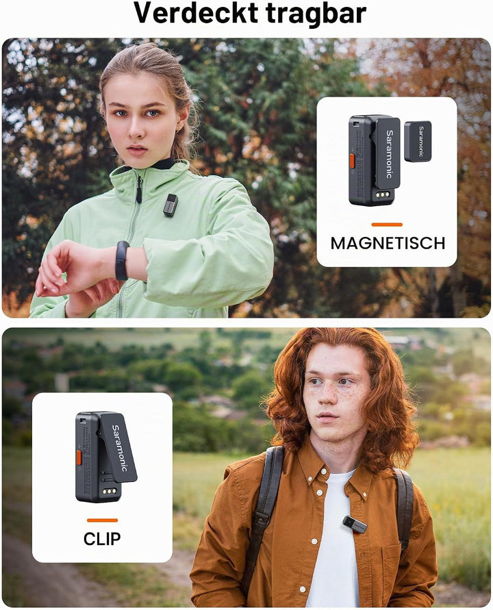 Saramonic Air Wireless Lavalier-Mikrofon mit USB-C – 48kHz/24Bit, 90dB SNR, Mikrofon Handy für iPhon