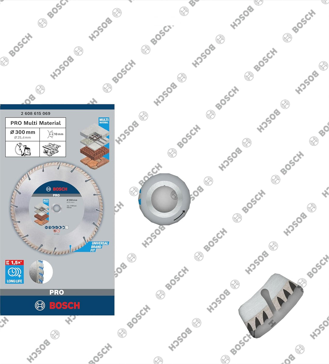 Bosch Professional Diamanttrennscheibe Standard for Universal (Beton und Mauerwerk, 300 x 25,40 mm,
