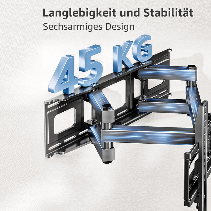 MOUNTUP TV Wandhalterung Schwenkbare Neigbare TV Halterun für 26-70 Zoll Flach &amp; Curved LCD LED Fern