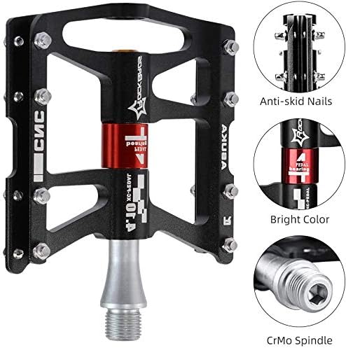 ROCKBROS Fahrrad Pedale 9/16" MTB BMX Rennrad 4 Sealed Bearings CNC Eloxiert Mit Abgedichtete Lager