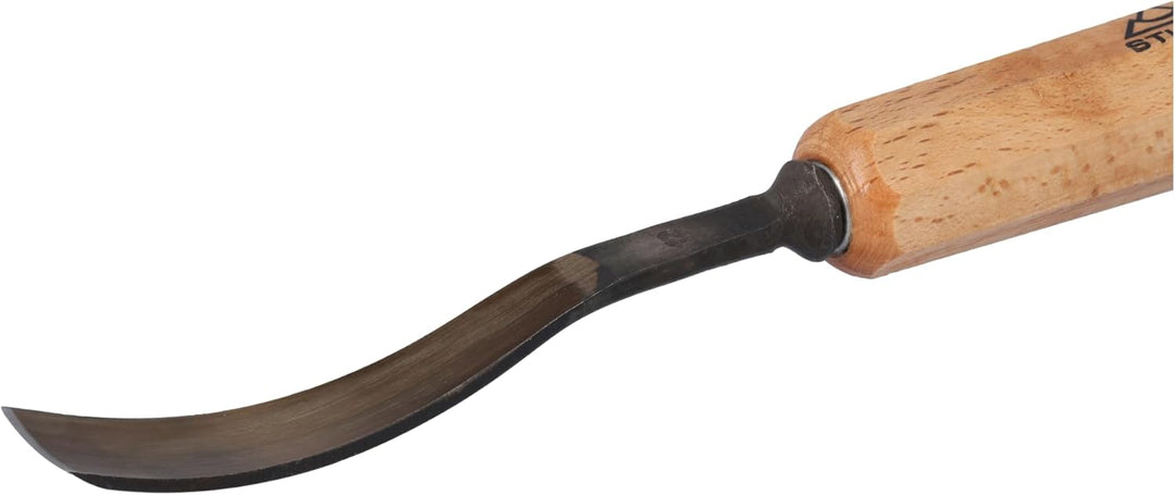 STUBAI Stemmeisen Stechbeitel Serie 52 - Form 12 | Gebogenes Flacheisen 14 mm, mit Holzgriff, zum Vo