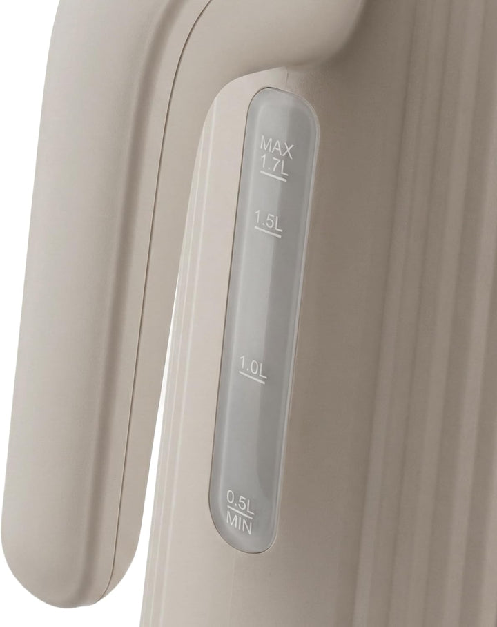 Seeger Wasserkocher, 1,7L, Mikro-Sieb-Filter, BPA-Frei, 2200W, 360° drehbarer Sockel, Beige, SGR100S