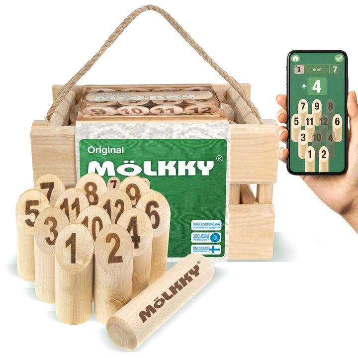 Tactic 40268 Original Mölkky in Holzkiste (Big Size) Single, Single
